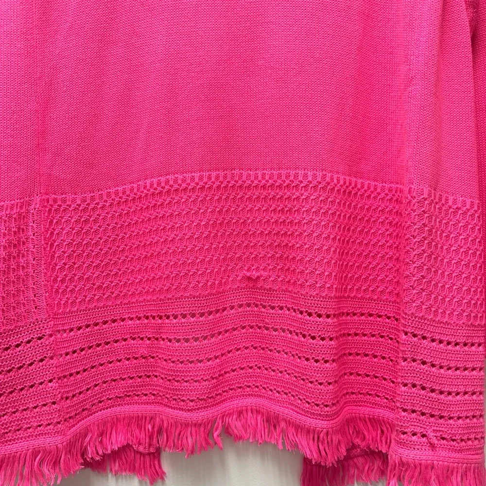 LILLY PULITZER Noble Fringe Cardigan, Pink Isle | Size Small